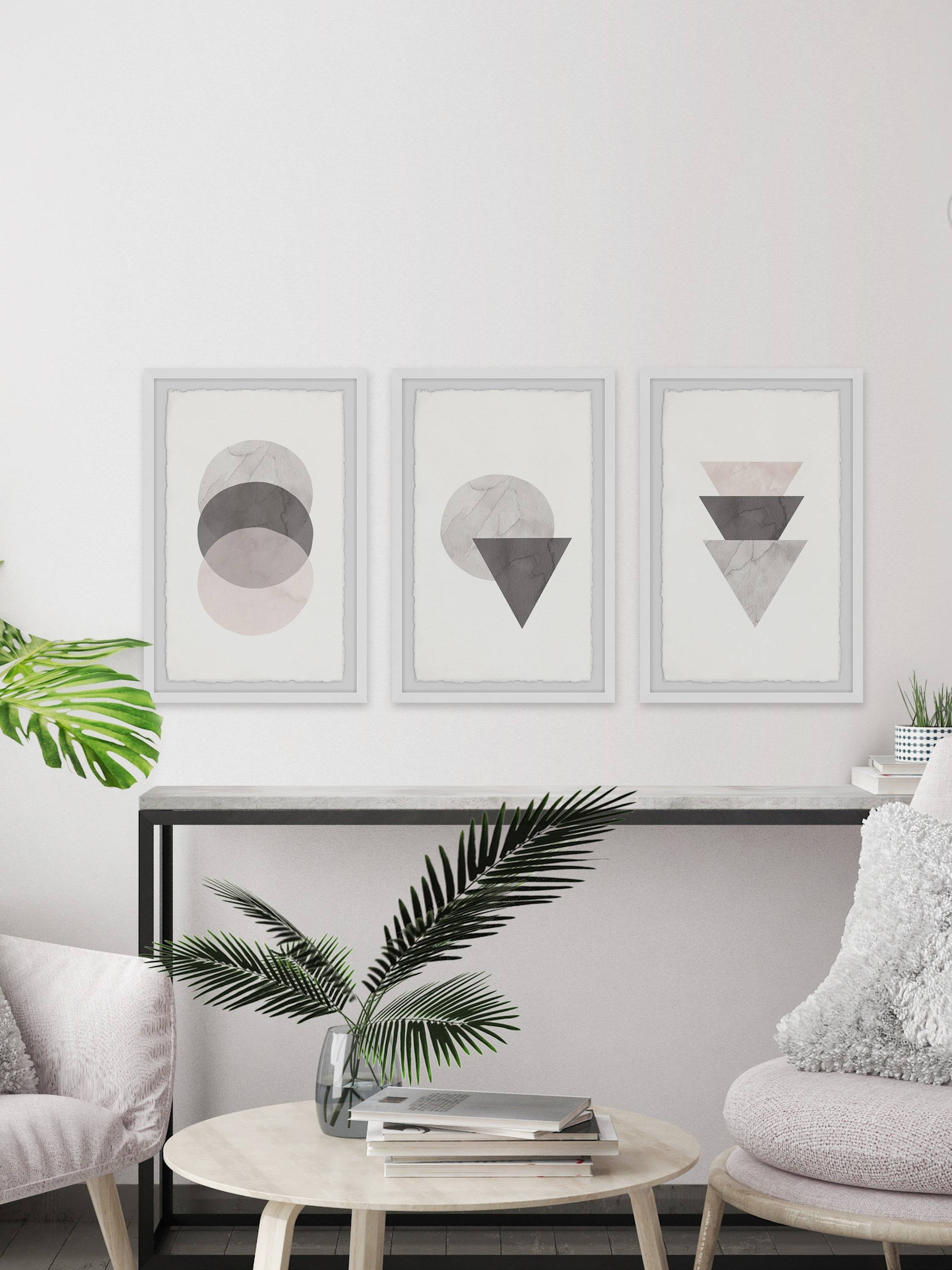 Marmont Hill Triangle and Circle Stack Triptych by Diana Alcala