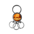 thumbnail image 1 of Porte-clés en Métal Inoxydable Motif de Flamme comme une Planète Rouge, 1 of 3