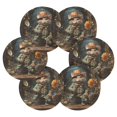 thumbnail image 2 of Rat Mouse Flowers Clock 6 Pcs Drink Coasters with Holder Absorbent Coasters Woven Coasters for Drinks Table Desk Protection Home Decor, 2 of 7