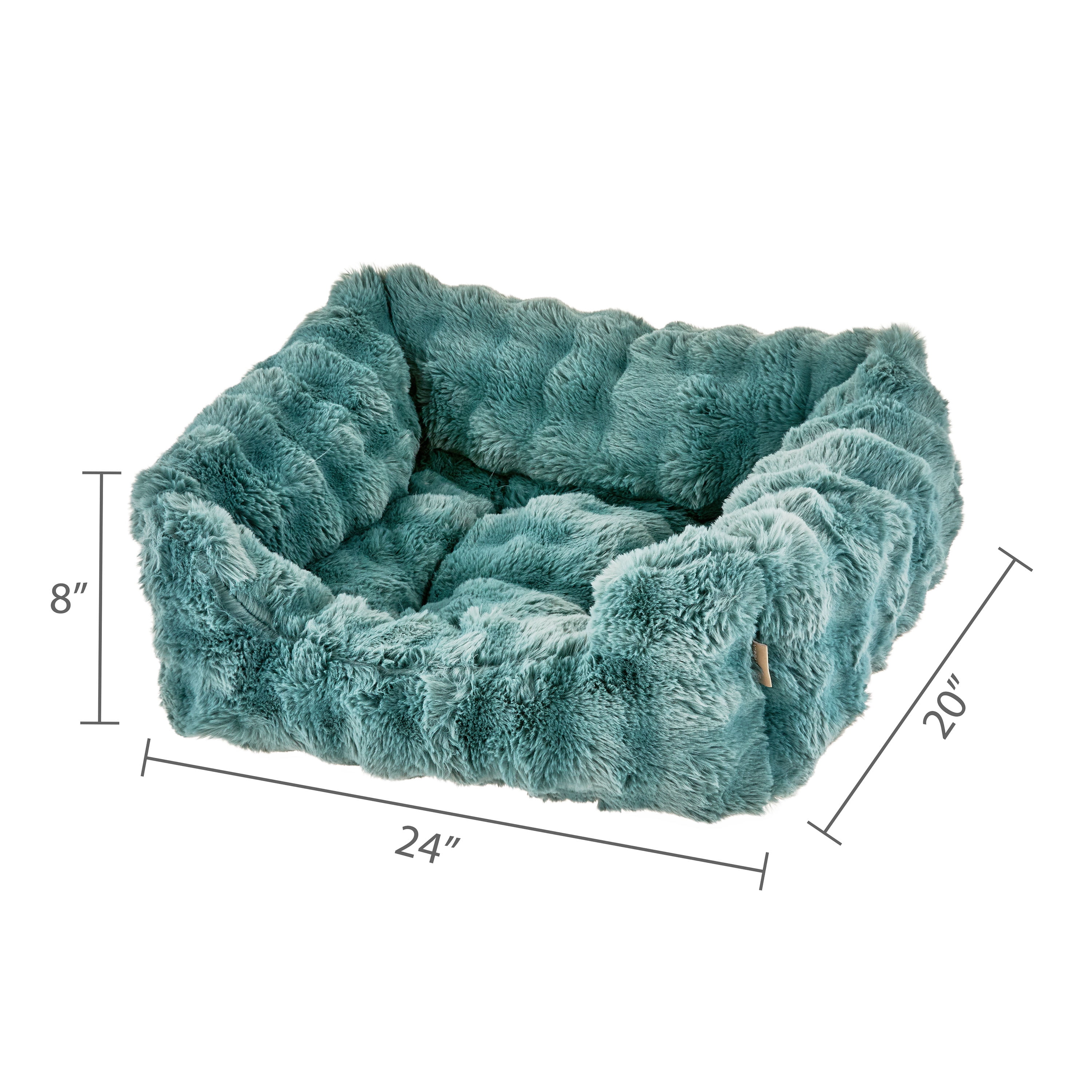 Vibrant Life Medium Bubble Faux Fur Orthopedic Cuddler Pet Bed, Blue, 24" x 20"