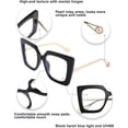 thumbnail image 4 of Gafas cuadradas de gran tamaño que bloquean la luz azul y alivian la fatiga visual, 4 of 5