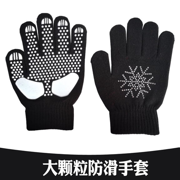 WHAMVOX Winter Warm Ice Skating Gloves for Kids and Adults, Rhinestone Decorated Anti- Gloves Ideal for Ice Dance and Outdoor Sports