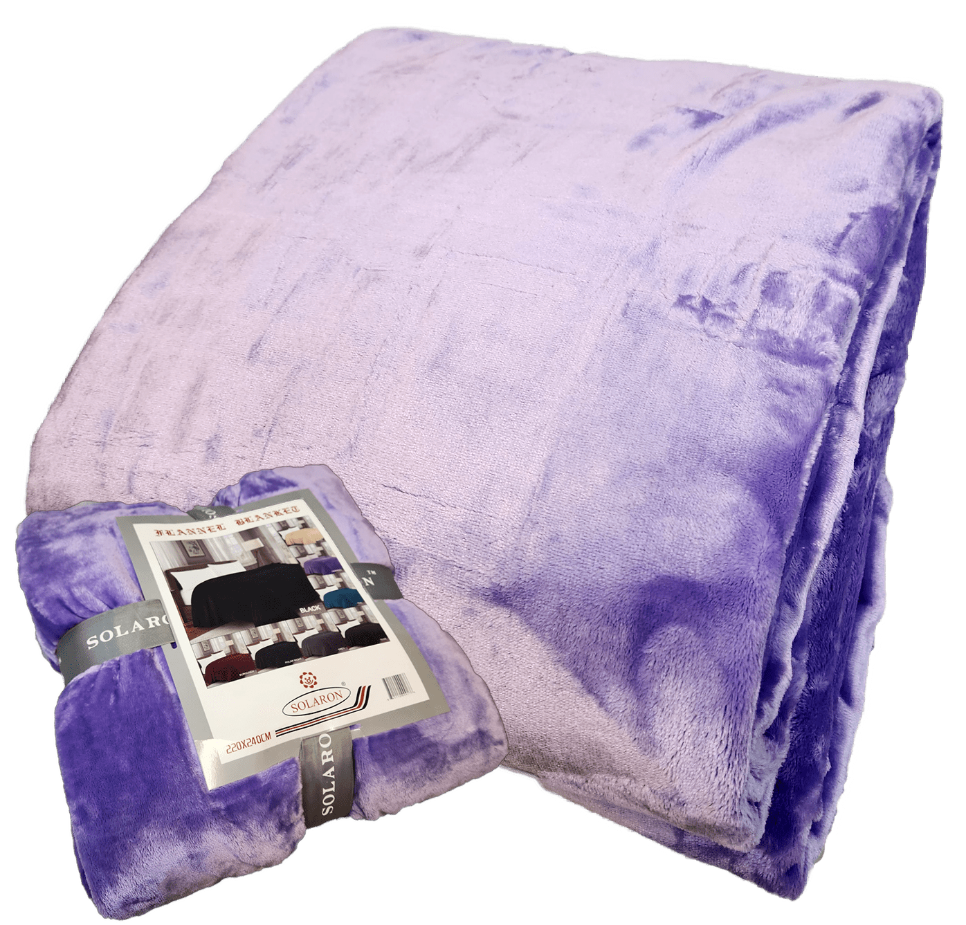 Queen Blanket Purple Korean Mink Flannel Throw Plush Blankets X Large Size 430 GSM Thick (Deep