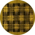 thumbnail image 1 of Ahgly Company Indoor Round Abstract Yellow Contemporary Area Rugs, 4' Round, 1 of 4