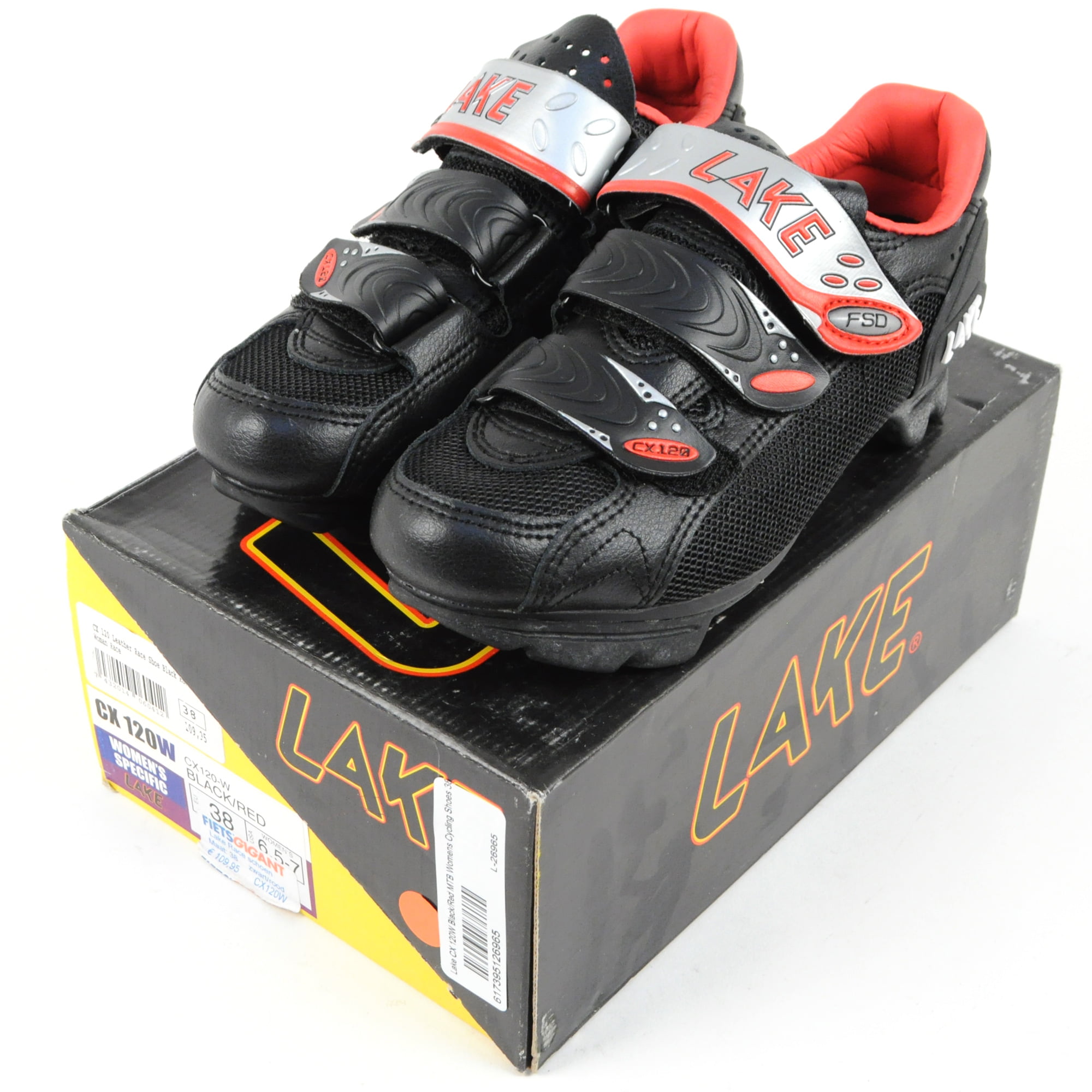 Details about   Lake CX 120W Black/Red MTB Womens Cycling Shoes 36 