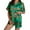 A-Green526, variant on XIAONU Womens Thanksgiving Pajama Set Short-Sleeve Top & Shorts Sleepwear Comfy Casual Home Wear Set