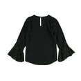 thumbnail image 2 of bar III Womens Lace Sleeve Pullover Blouse, Black, X-Small, 2 of 2