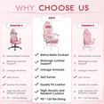 thumbnail image 7 of Homall Gaming Chair Massage Office Chair Computer Racing Chair High Back PU Leather Chair with Footrest, Pink, 7 of 7