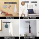 thumbnail image 5 of Coat Rack, Heavy Duty Triple Coat Rack, Wall Mount and Adhesive Wall Hooks, Rustic Coat Hook/Key Hook Rail for Bathroom Kitchen Entrance (3 Black Hook, 5 of 5