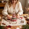 thumbnail image 3 of DIY Christmas Tree Sewing Kit, Fabric Patchwork Kit with Felt and Tools, Holiday Desktop Craft (Colorful), 3 of 7