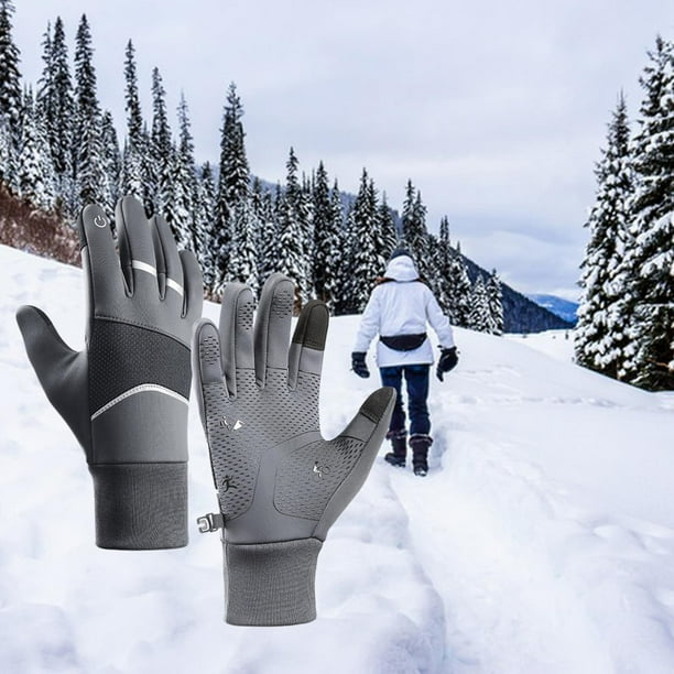 Guantes de invierno Guantes cálidos con dedos para pantalla táctil Guantes para clima frío Guantes térmicos para correr Senderismo Trabajo Deportes al , gris, S Yinane guantes de invierno