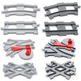 thumbnail image 2 of Série de Rails Compatible avec DUPLO 10874 10872 10882 Grands Accessoires de Briques Extension de Rails Courbés pour Enfant DIY 10 Pcs Rails Courbés, 2 of 5