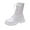 White, variant on Woobling Women Comfort High Top Shoes Tactical Waterproof Chunky Heel Combat Boot Work Boots Black 8.5