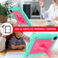 thumbnail image 6 of FIEWESEY Kids Case for Moxee Tablet 2,Shockproof Kids Friendly Rugged Cover with Shoulder Strap & Kickstand Case for Moxee 8 inch Tablet 2 (Model:MT-T8B22) 2022 Released (Green/Pink), 6 of 8