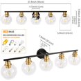 thumbnail image 4 of Bathroom Vanity Lights, 5 Light Black Gold Industrial Wall Mounted Mirror Wall Lights E26 Base with Transparent Glass Shade For Farmhouse,Bedroom, Living Rooms, 4 of 6