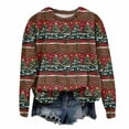 thumbnail image 5 of Kaprioy Christmas Sweatshirts for Women Cute Funny Santa Claus Sleigh Holiday Graphic Shirt Loose Casual Fall Fashion Pullover Tops Dark Green, M, 5 of 6