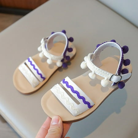 

RUICUW Girls Sandals Summer Baby Girls Shoes Soft Sole Embroidered Children s Roman Shoes 2-2.5 Years