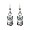 thumbnail image 1 of Ayyufe Bohemian Women Rhinestone Crescent Moon Long Fringe Hook Earrings, 1 of 6