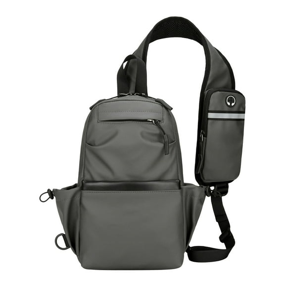 Xfvqtps Mens Chest Bag Adjustable Shoulder Strap Large Capacity Multi Compartment Multi-Purpose Fashion Lightweight Portable Commuting Cloth Crossbody Bag Gray