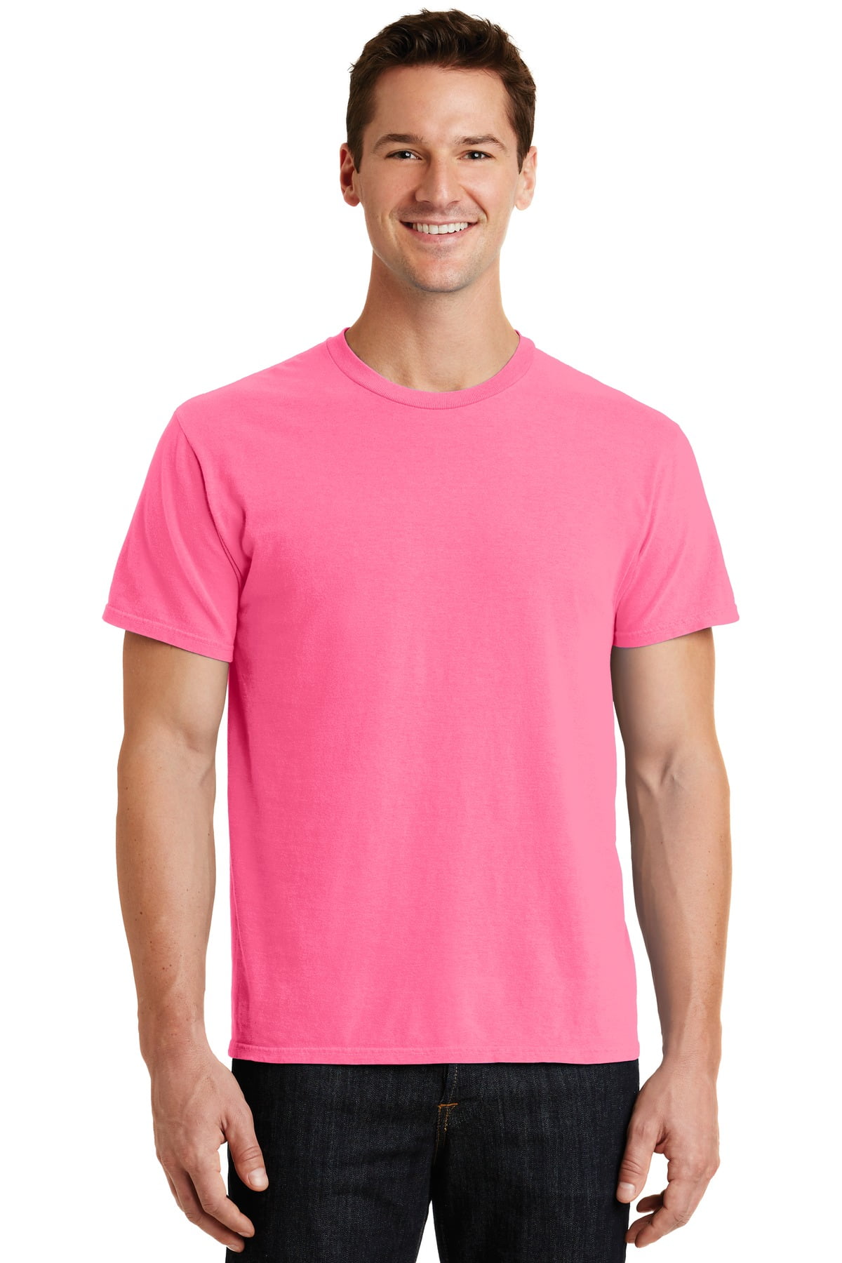 Port and Company PC099 Mens Essential Pigment-Dyed Tee Neon Pink X-Large Port and Company PC099 Mens Essential Pigment-Dyed Tee Neon Pink X-Large