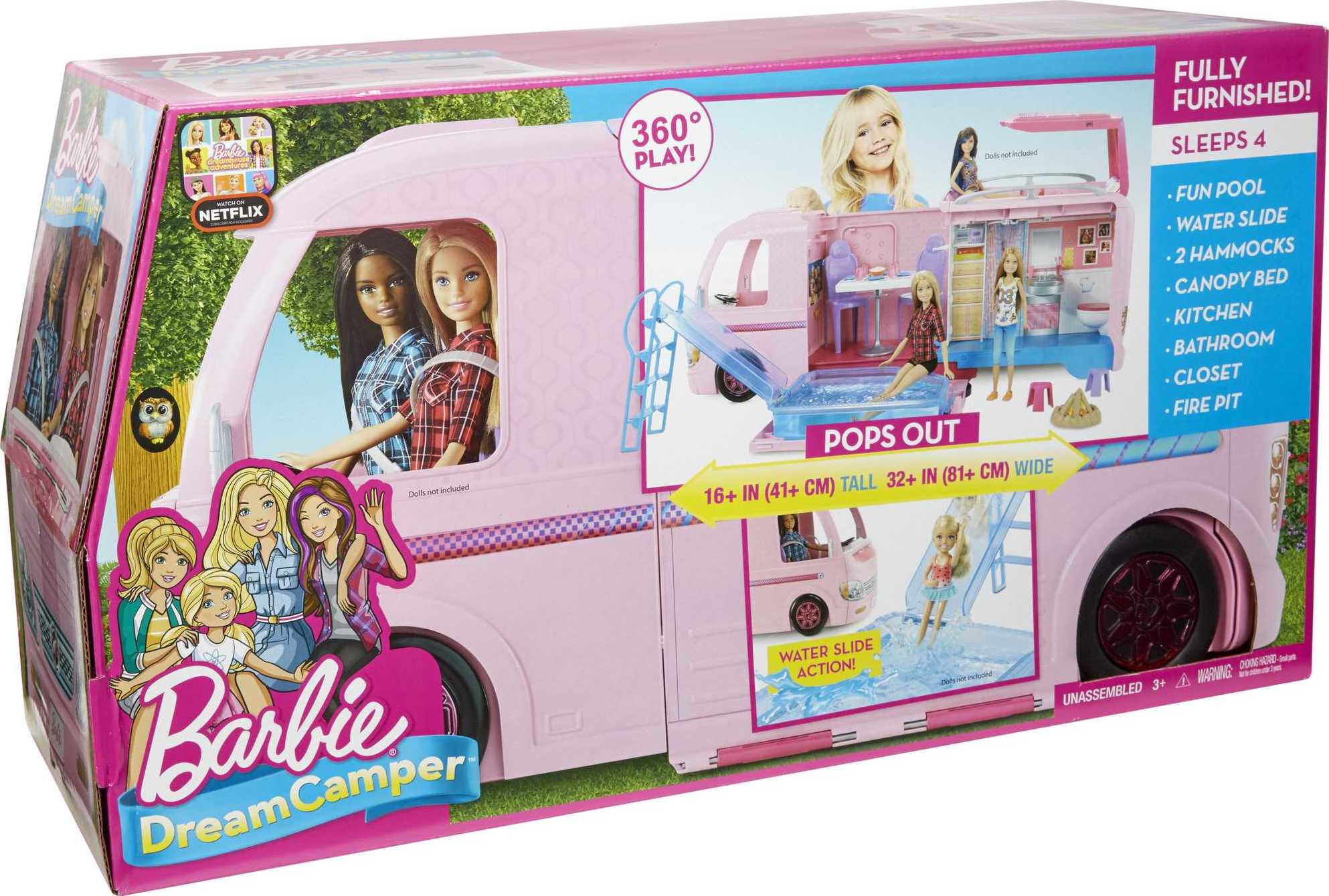 Barbie Camper, Doll Playset with 50 Accessories and Waterslide, Dream Camper - image 7 of 8