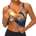 thumbnail image 3 of Honeii Sunset Dancing Dolphin A patten Workout Crop Tank Top for Women Yoga Tank Tops Athletic Sports Shirts Exercise Undershirts,Sports Bra,Sports vest-Large, 3 of 8