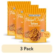 (3 pack) Snack Factory Pretzel Crisps Bites, Honey Mustard Pretzels, 12 oz
