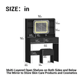 thumbnail image 5 of EastVita Modern Makeup Vanity with LED Mirror USB Outlets 2 Drawers and Stool for Bedroom or Studio, 5 of 8