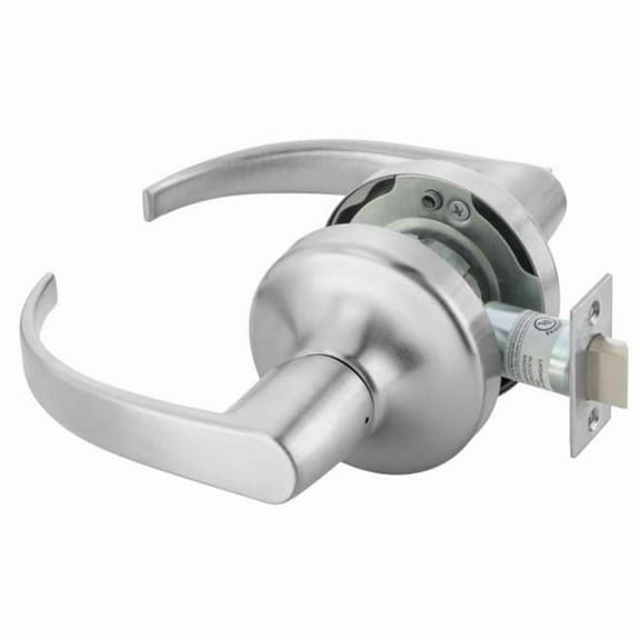 Yale PB4701LN626 2.75 in. Backset Commercial Passage Pacific Beach Lever Grade 1 Cylindrical Lock, Satin Chrome
