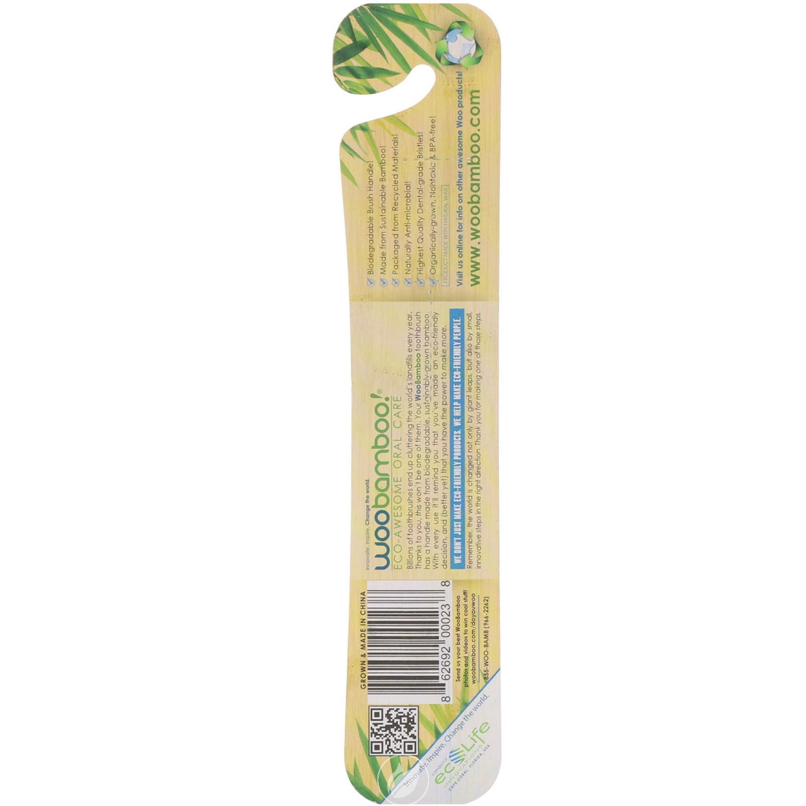 Woobamboo - Tbrsh Slm Soft Blue&green - Case Of 6 - 1 Ct