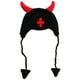 thumbnail image 1 of 1pc Práctico Invierno Halloween Estilo Sombrero Diablo Cuernos Gorra Broma Orejeras Gorra, 1 of 5