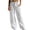 White, variant on Frostluinai Cargo Jeans for Women Elastic Waisted Wide Leg Denim Pants Solid Straight Leg Boyfriend Jeans Fashion Streetwear Cargo Jeans with Pocket