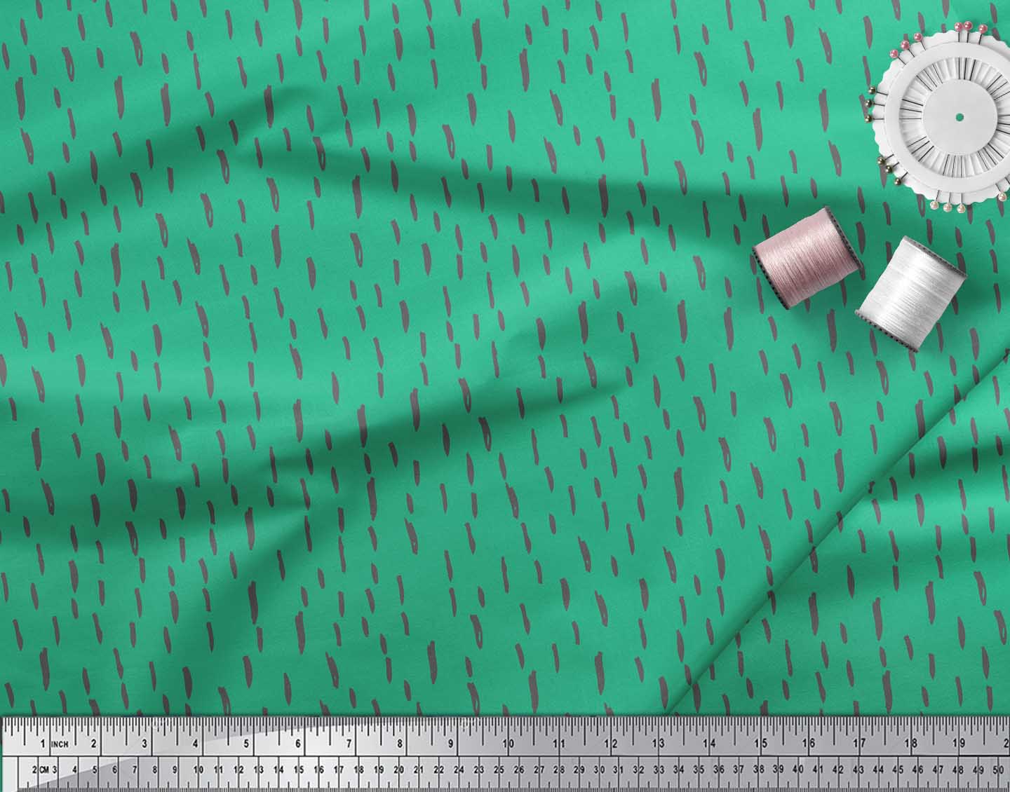 Soimoi Green Viscose Chiffon Fabric Brush Stroke Abstract Fabric Prints By Yard 42 Inch Wide