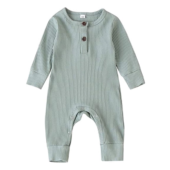 Izhansean Newborn Baby Boy Girl Long Sleeve Knitted Romper Jumpsuit One-Pieces Clothes Light Green 3-6 Months