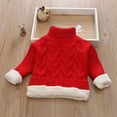 thumbnail image 3 of Boys Turtleneck Cable Knitted Sweater Warm High Collar Pullover Long Sleeve Solid Top Cute Warm Tops Fall Baby Boy Girl Outfit for Toddler Girls and Boys 3T, 3 of 4