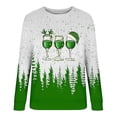 thumbnail image 4 of TFEOQRY Christmas Hoodless Sweatshirts for Women Fashion Loose Casual Christmas Related Printed Pullover Long Sleeve Round Neck Sweatshirts Green-1, 4 of 4