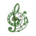 thumbnail image 4 of deevoka Wall Clock Musical Note Design Acrylic Silent for Office Bedroom Living Room Green, 4 of 9