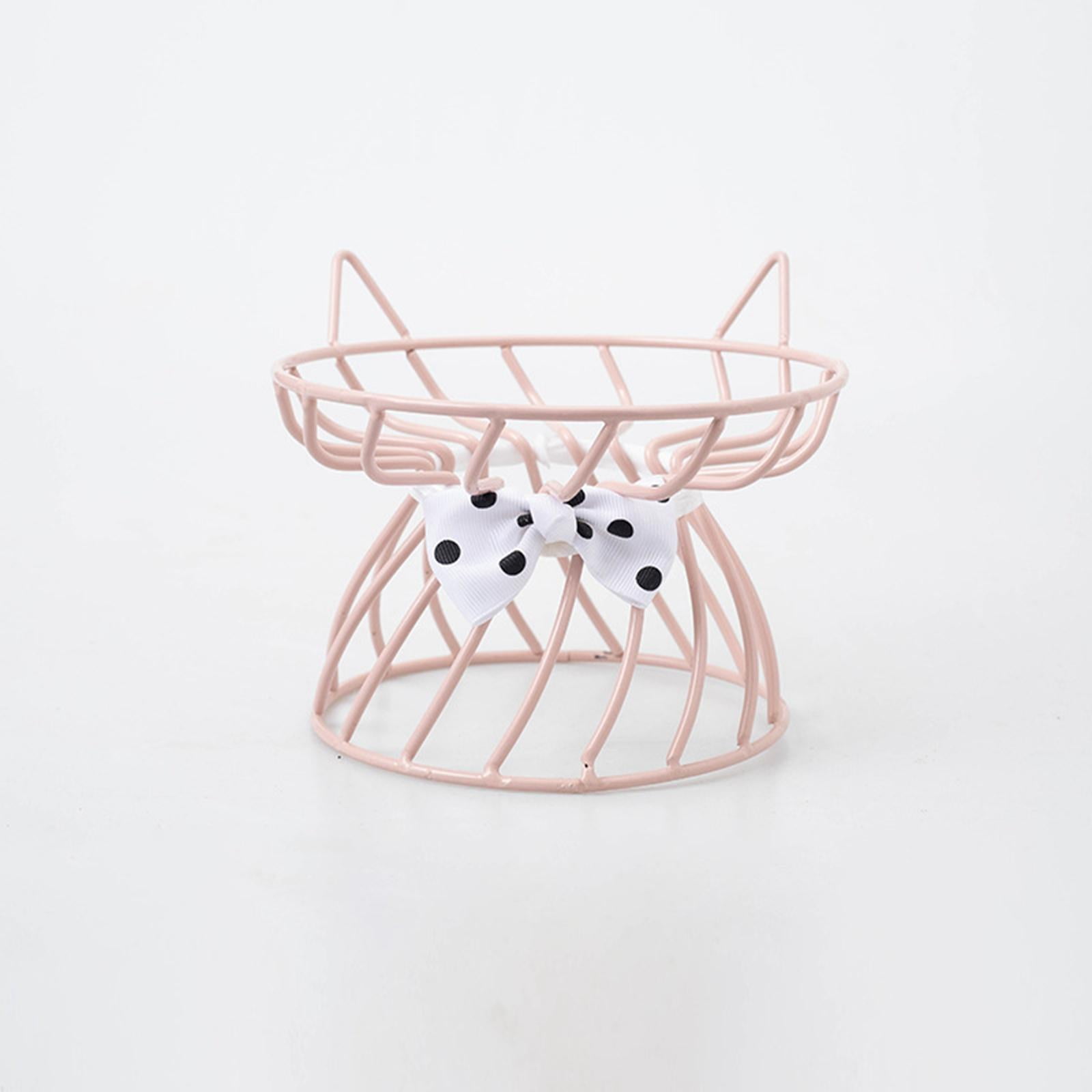 Fzaqwen Pet Ceramic Bowl Pet Bowl Cat Raised Elevated Feeder Cat Dog B Pink