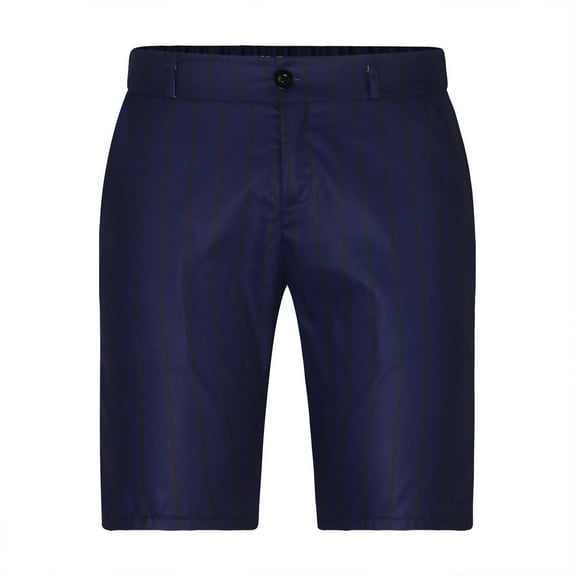 Turilly Plus Size Shorts for Men Stripe Casual Five-point Pants Suit Shorts with Pockets Button Pants