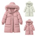 thumbnail image 6 of WMTBSRSW Girls Long Hooded Puffer Coat Faux Fur Collar Zip Up Quilted Jackets Lightweight Winter Warm Mid Length Coat for Kids 7-15 Years, 6 of 6