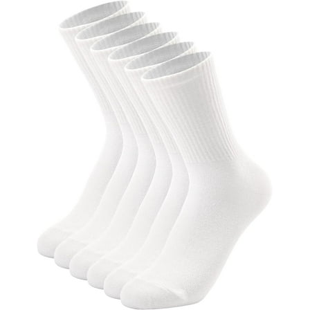 3 Pairs Womens Crew Socks Size 6-9 LightWeight Thin Casual Calf Socks,White