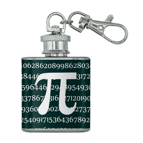 Pi Math Geek Nerd 3.14 Stainless Steel 1oz Mini Flask Key Chain