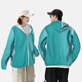 thumbnail image 4 of Balery a Teal Ribbonin Sudadera ligera de manga larga con capucha y protección solar UPF 50+ para hombre y mujer, ideal para pesca y running-3X-Large, 4 of 7