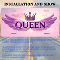 thumbnail image 3 of 1 Pcs 2D Flat License Plate Covers & Frames, QUEEN with Wings and Crown For Decorative Front, Waterproof For Decoration Aluminum License Plate Covers & Frames Cover For Men Women, 12" X 6", 3 of 7