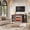 70in, Brown(Red Brick Fireplace), variant on LGHM 80" TV Stand with 30" Electric Fireplace, Fireplace with Mantel, Farmhouse Entertainment Center for TVs up to 90", Black