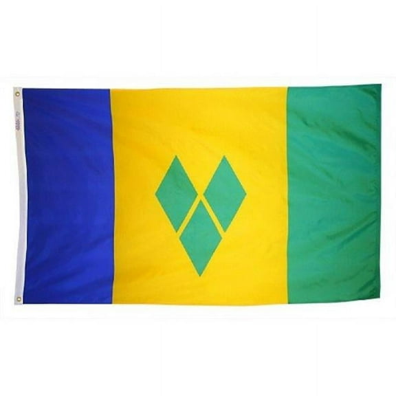 2 ft. X 3 ft. Nyl-Glo St. Vincent Grenadines Flag