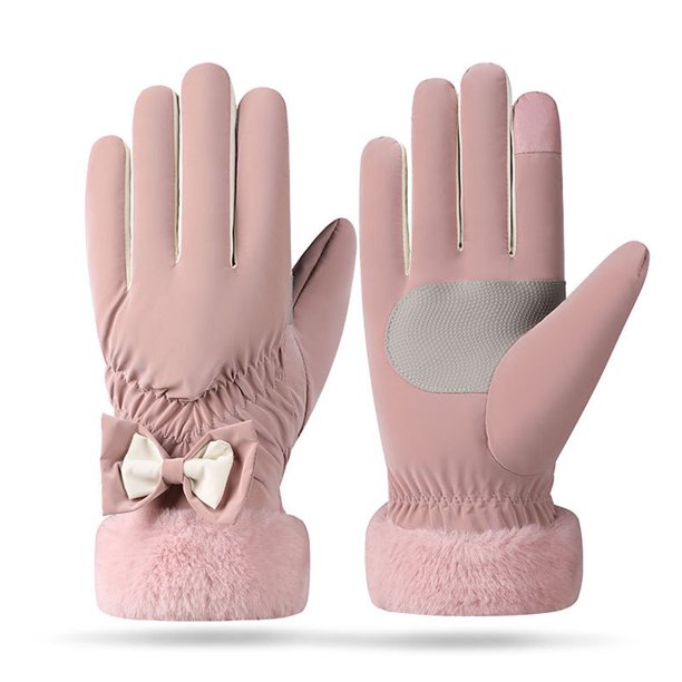 Guantes cálidos de invierno para mujer con boca esponjosa guantes de pantalla táctil para conducir ciclismo y deportes
