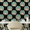 thumbnail image 2 of Ambesonne Dandelion Peel & Stick Wallpaper for Home, 80s Groovy Flower Petals, 13"x100", Dark Grey Teal Orange, 2 of 5