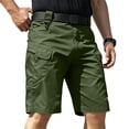 thumbnail image 2 of Men's Quick-drying Cargo Shorts with Multiple Pockets and Adjustable Waistband Featuring Tactical Design for Hiking Trails Outdoor Adventures Game Days Army Green L, 2 of 7