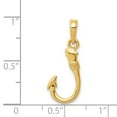 thumbnail image 4 of Charms Collection 14K Yellow Gold 3D Fish Hook Pendant, 4 of 4